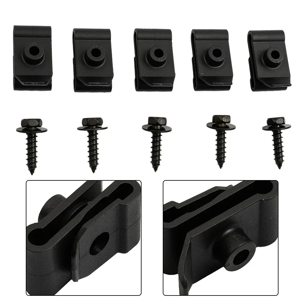 

Car Lining Wheel Arch Mudguard Trim Clips For Toyota Screw Base U Clips High Quality Concealed Installation Black Auto Fastener