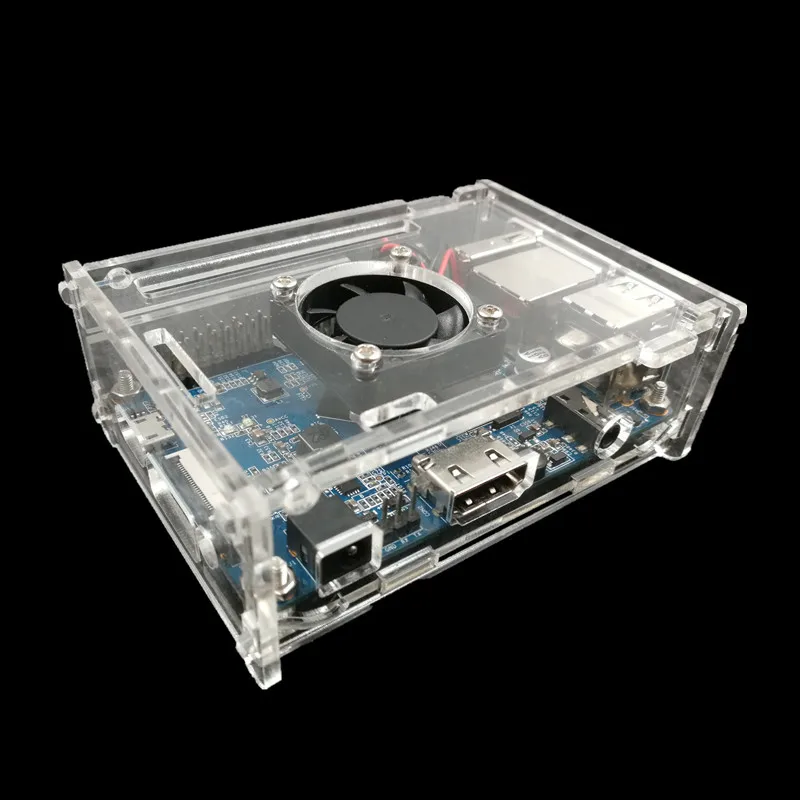 Orange Pi Fall Transparent Acryl Fall mit Lüfter Kühlkörper für Orange Pi PC, PC Plus und PC2