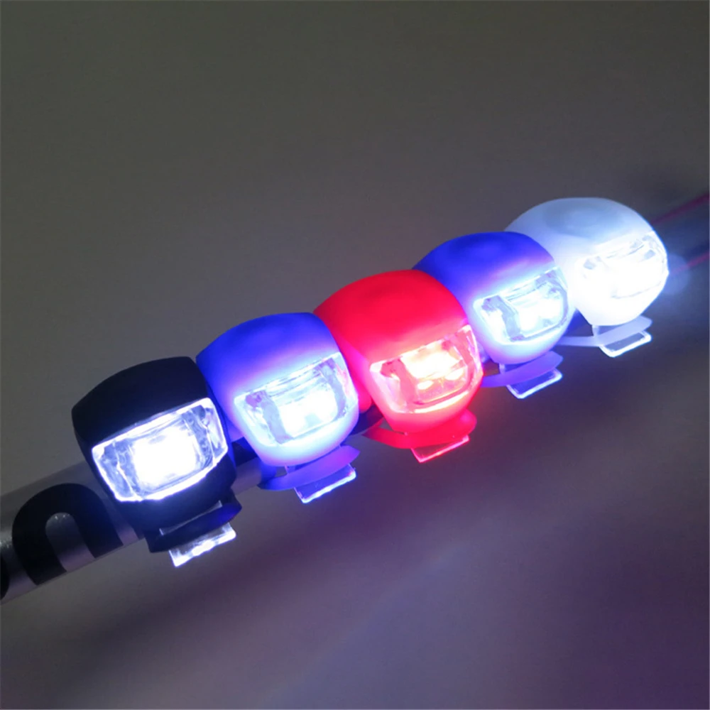 Waterproof Bicycle Front Light Silicone LED Head Front Rear Wheel Bike Light Bicycle Handlebar Light Flash Cycling Accessories