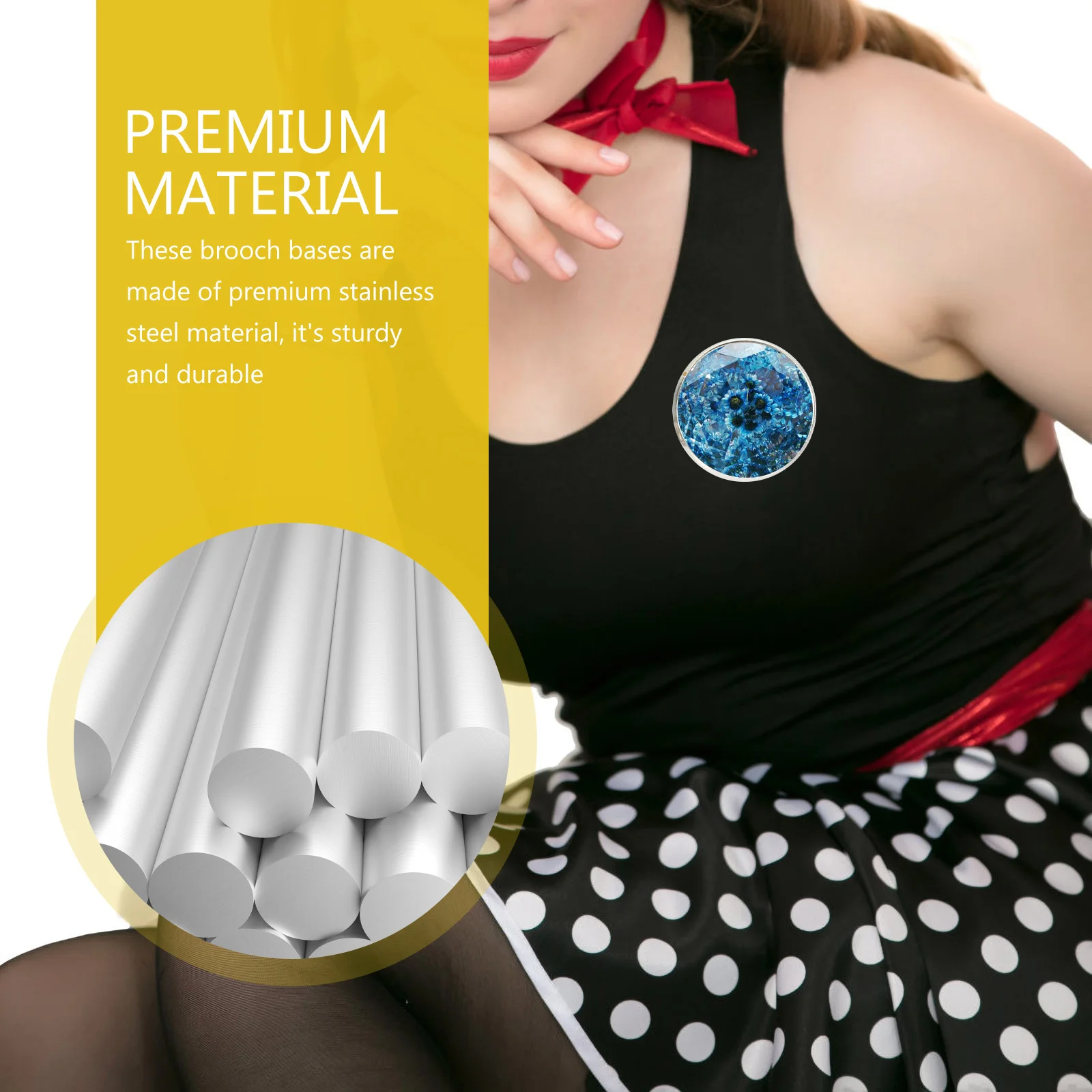 

20 set Stainless Steel Brooch Bezel Tray Diy Pin Backs For Jewelry Craft Making Wedding Party Brooches Diy Materials Lapel Pin