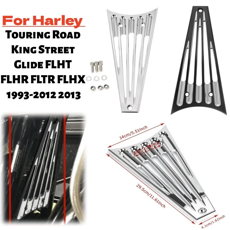 Motorcycle Chrome Radiator Frame Grill Cover Guard For Harley Touring Road King Street Glide FLHT FLHR FLTR FLHX 1993- 2013 2014