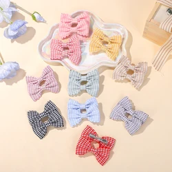 2 teile/satz neue Mädchen niedlichen Plaid Print Haarnadeln für Kinder Kinder süße Stirnband Haars pangen Haars pangen Mode Bogen Haarschmuck