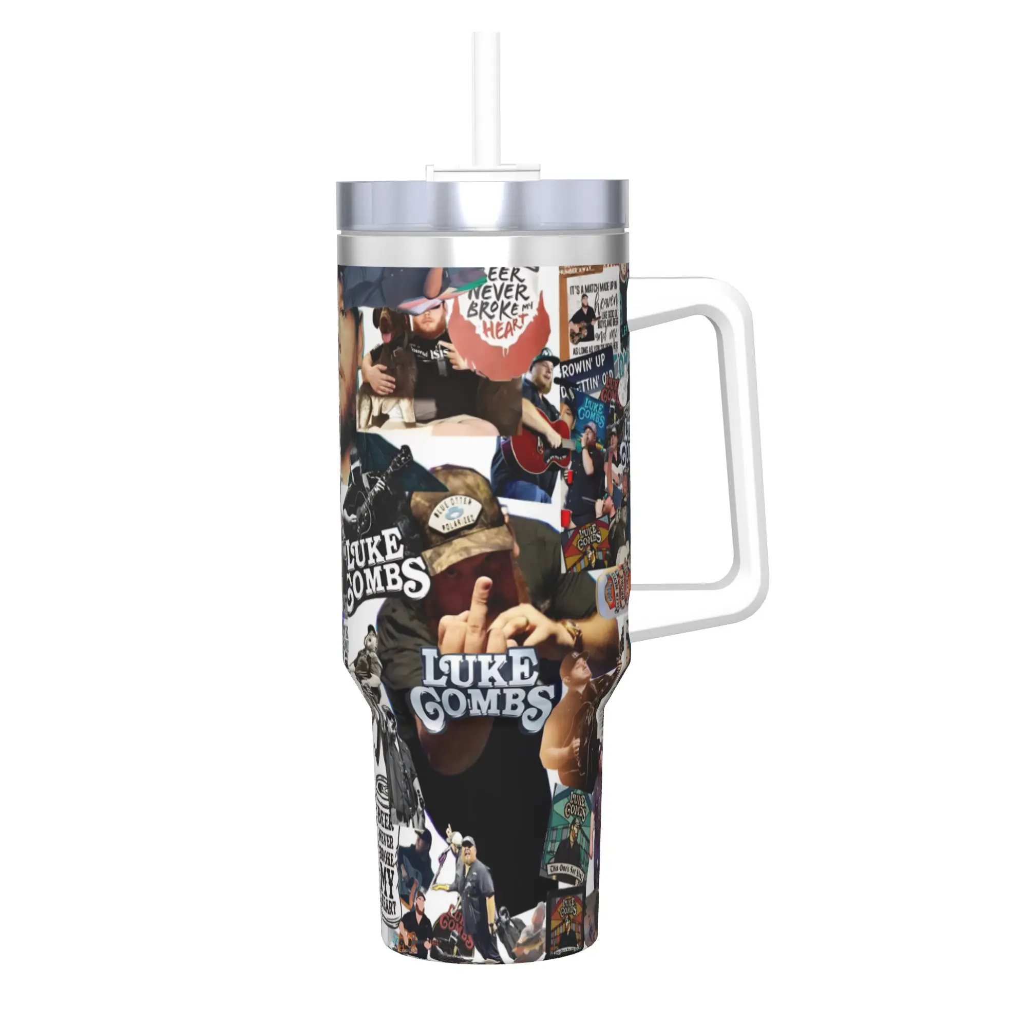 ルークス・コンズ・ツアー2026タンブラー（ストロー付き）ステンレス製トラベルマグ、二重壁真空断熱、冷たい飲み物や温かい飲み物用、40オンス