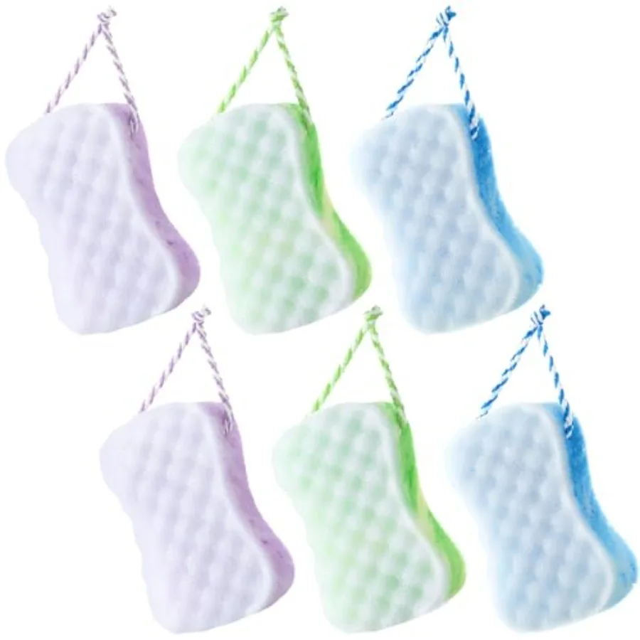 

Набор из 6 губок-мочалок для душа для женщин и мужчин, отшелушивающие, многоразовые, для спа-процедур