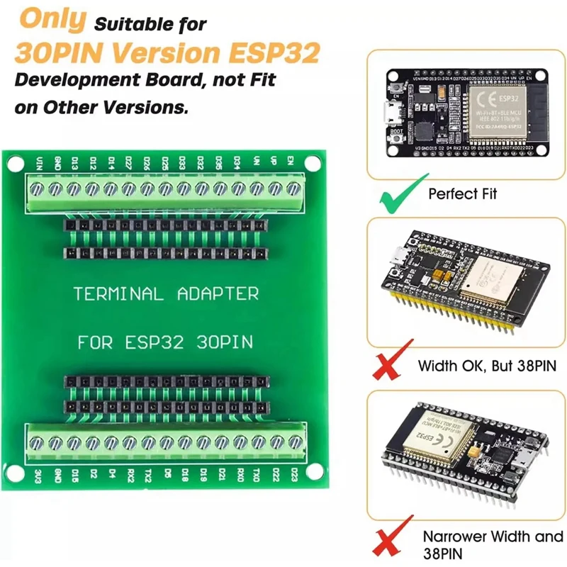 ESP32 Expansion Board 30Pin GPIO Breakout Board Compatible With 30 Pins ESP32 Development Board