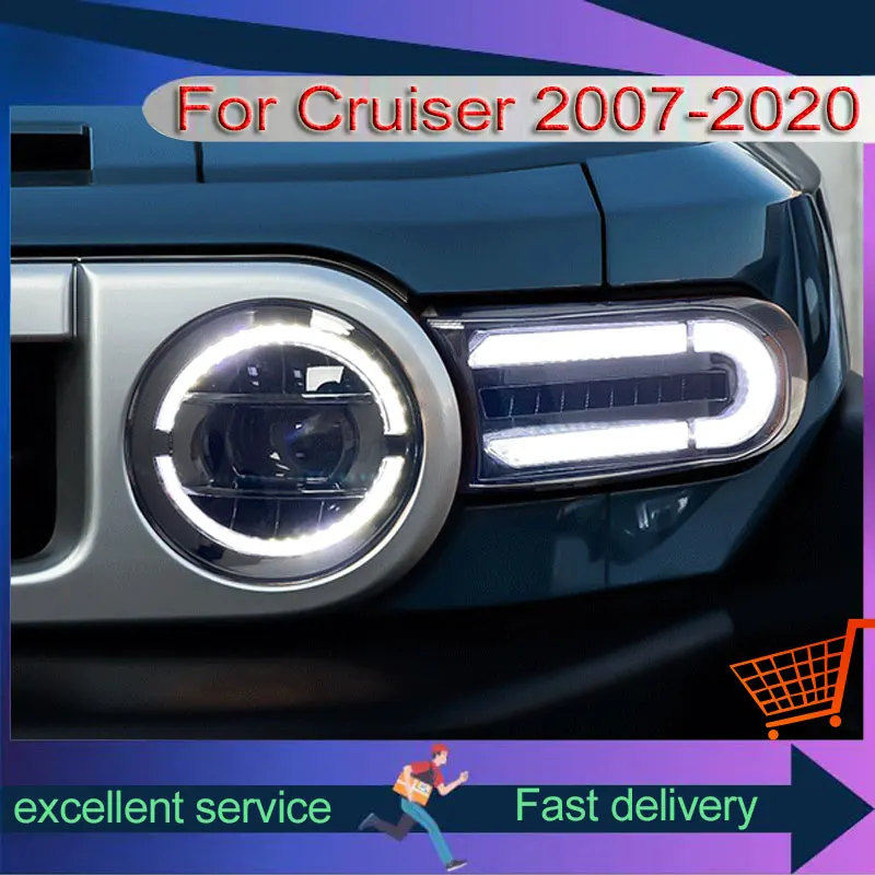 

Automobile Full LED Headlight For Toyota FJ Cruiser 2007-2020 Head Lamp With DRL Lens Streamer Turn Signal Light Car Accessories