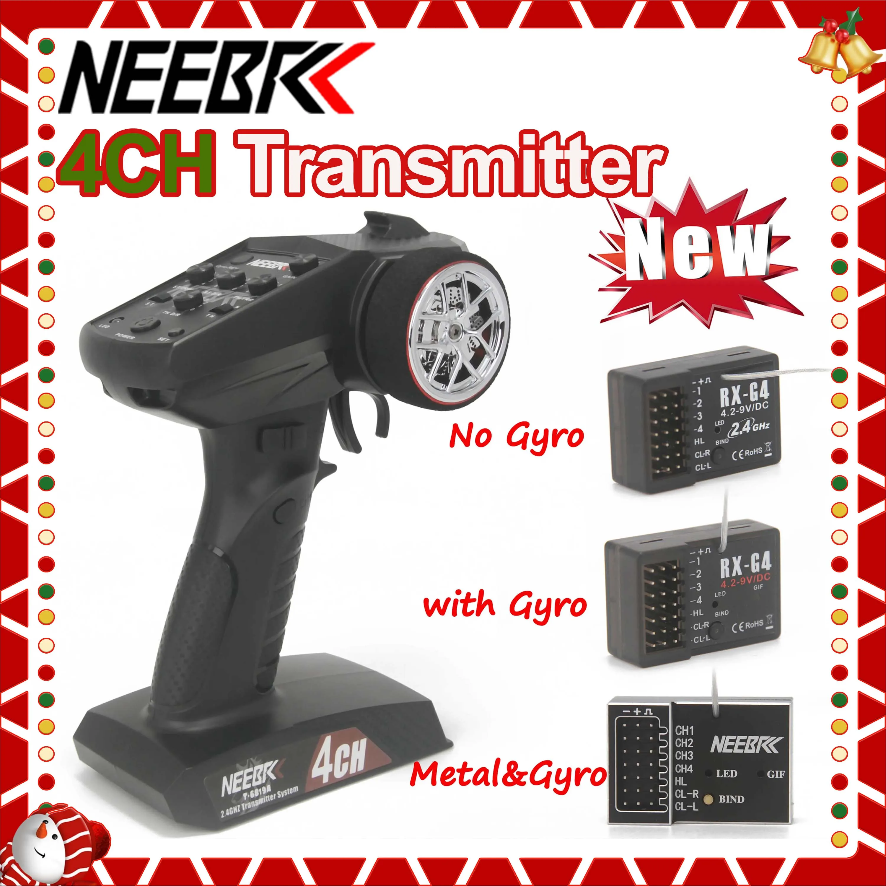

Радиосистема NEEBRC 2.4G 4CH с пультом управления и гироскопическим приемником для радиоуправляемых моделей автомобилей, лодок, танков