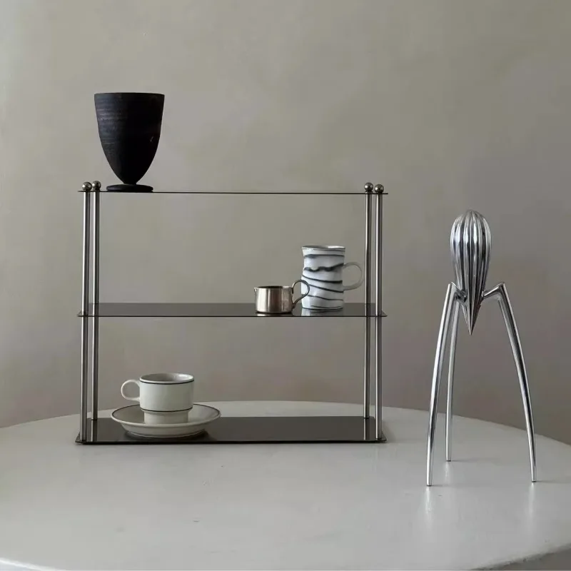 

Minimalist Kitchens Cup Holder Stainless Steel Multilayer Storage Rack Vintage Desktop Organizer Cosmetic Perfume Display Shelf