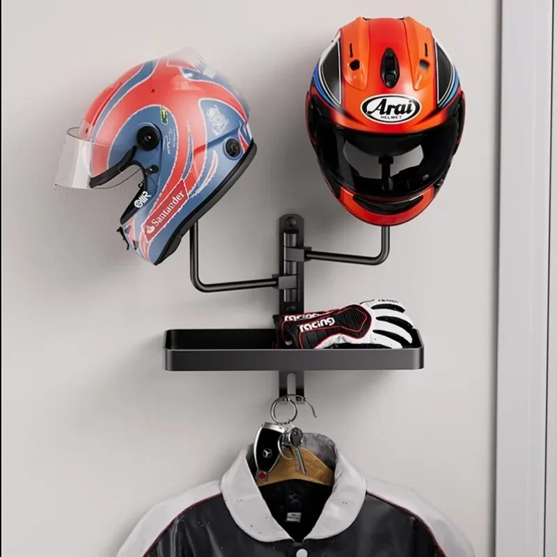 

Motorcycle Helmet Holder Stand Display Rack Practical with Hook Helmet Hanger Rack for Football Volleyball Hats Caps Storage