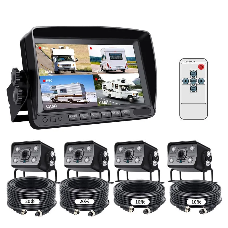 

360 Panoramic Truck Safety System 4CH 1080P AHD DVR Recorder With Waterproof Night Vision Rear View Camera For Other Brands