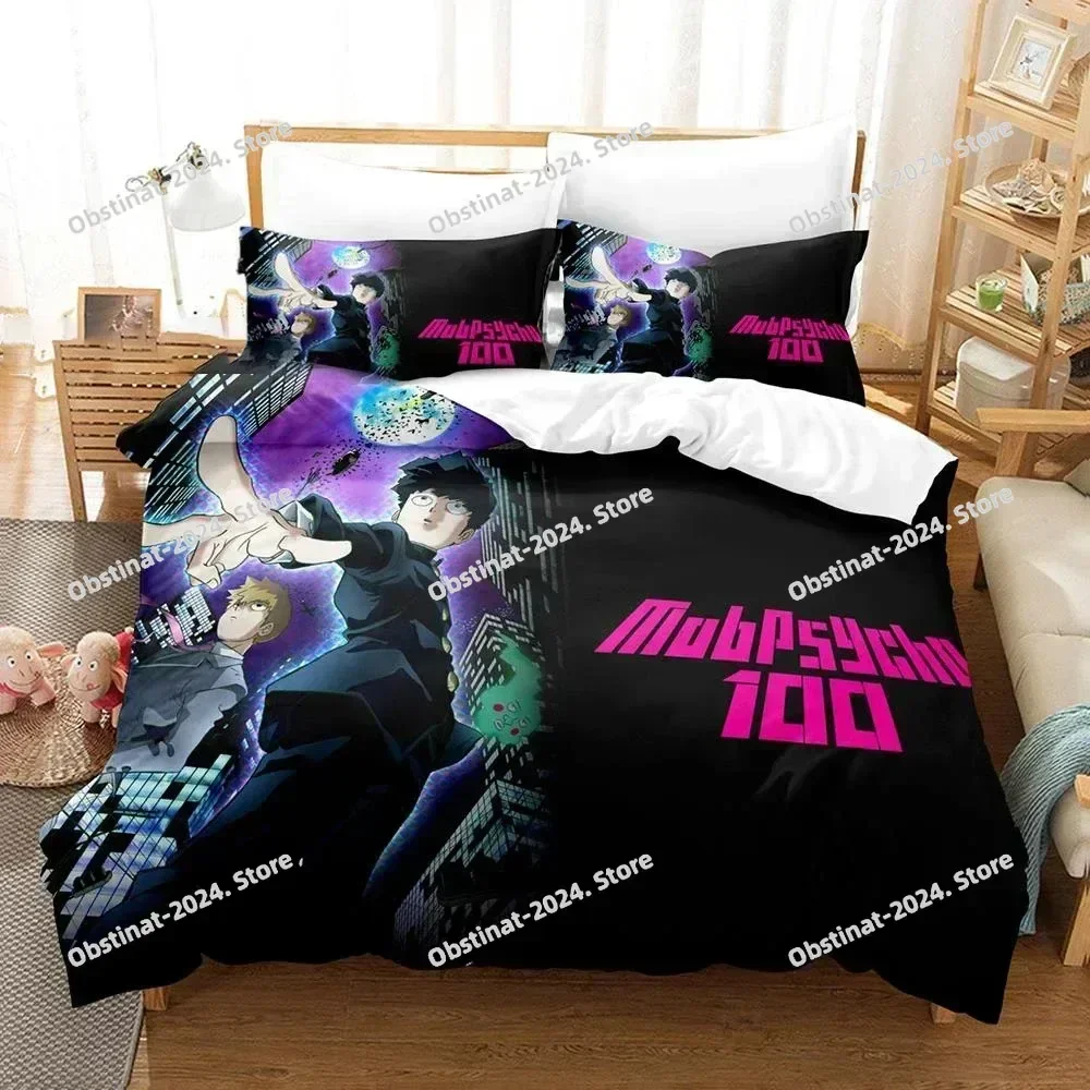 3D Mob Psycho 100 Kageyama Shigeo 3D Printing Comforter Bedding Set,Duvet Cover Bed Set Quilt Cover Pillowcase,King Queen Size