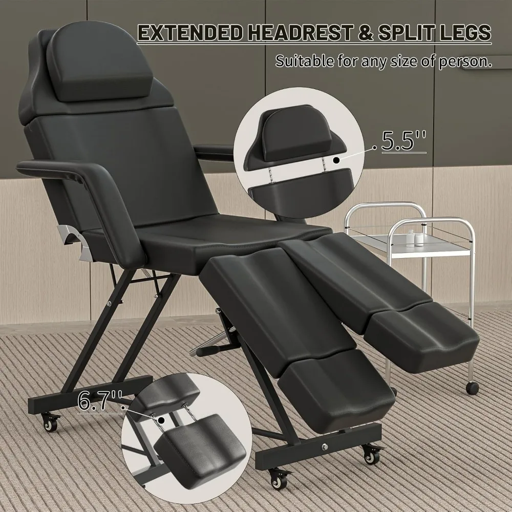 سرير وشم محمول على عجلات لعلاجات السبا والعلاجات التجميلية #3