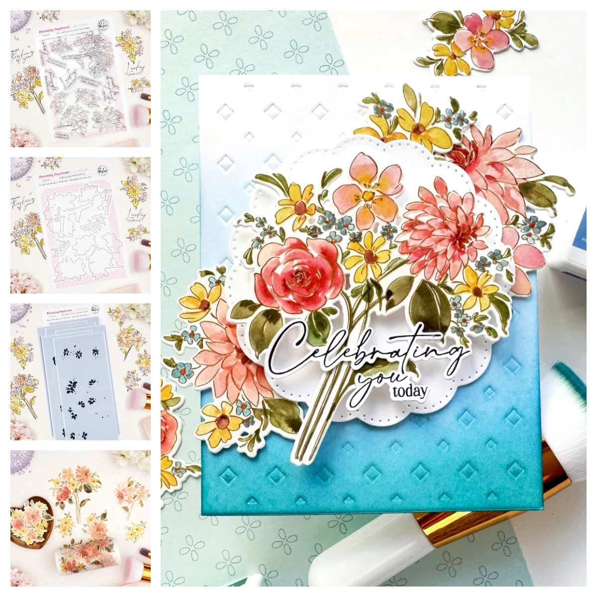 

Pink Golden Blooming Daydream Whispering Daffodils Poppies Daydream Stamps Dies Stencils for DIY Florals Notion Story 2026 April