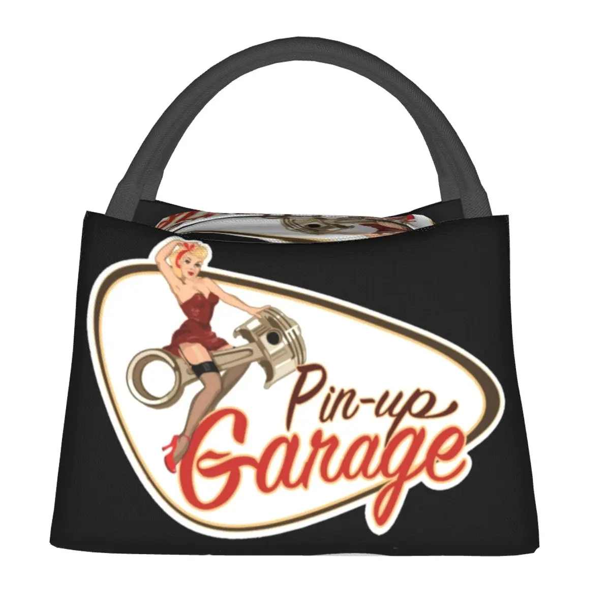 Pin Up Garage Retro Rockabilly Design Lunch Bags, Isolé, Boîte à bento, Portable, Fourre-tout, Sacs de pique-nique, Glacière pour femme, Enfant, Bureau