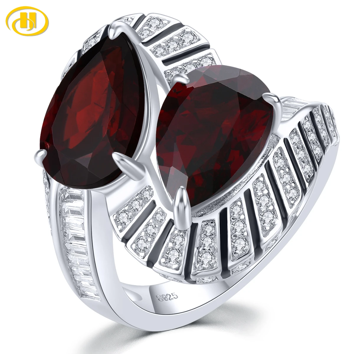 

Natural Red Garnet Solid Sterling Silver Rings 7.2 Carats Genuine Birthstone Women Unique Special Fine Jewelry Designs Gifts