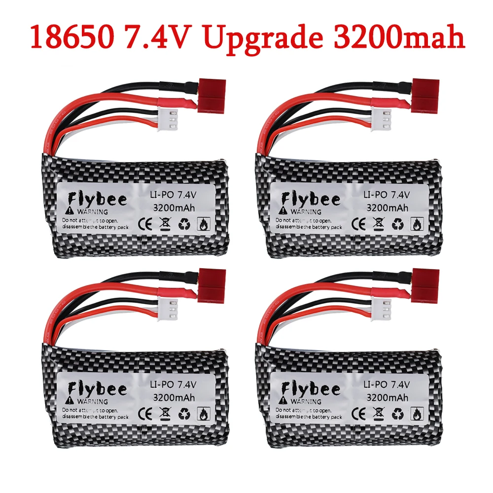 

18650 7,4 V 3200MAH lipo батарея 2s для Wltoys 12423 10428 12429 12401 12402 12402A RC автомобильные запасные части зарядное устройство 7,4 V 20C батареи