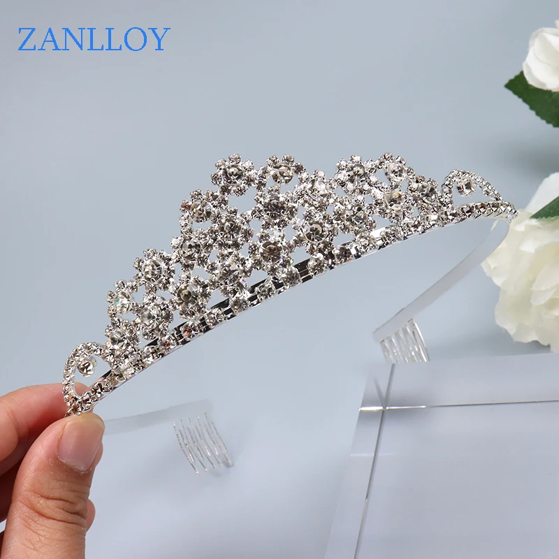 ZANLLOY Fashion Rhinestone Princess Crown Wedding Prom Hair Accessories Bridal Tiaras Birthday Party Headwear Gifts