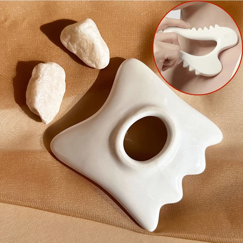 

Ceramic Gua Sha board skin scraping tools face massager whole body carving Body Guasha, Body Massage Tool