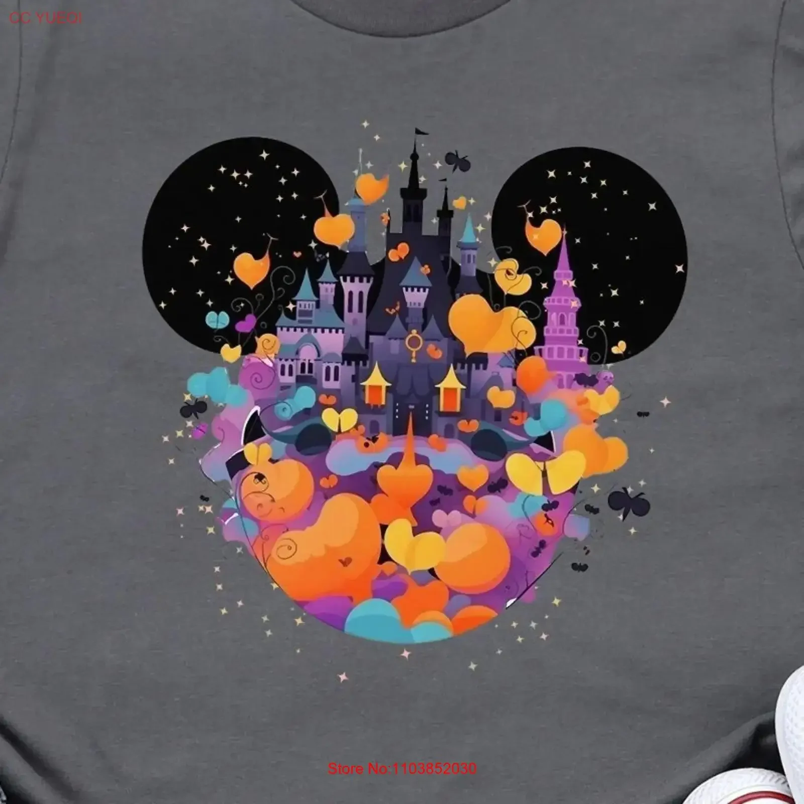 Château magique oreilles de souris t-shirt royaume fantastique thème d'halloween conte de fées enchanté rêve tenue de vacances vintage lavé