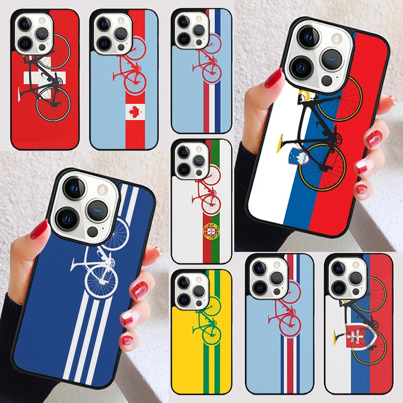 Bike Stripes Slovakia Croatia Slovenia Phone Case for iPhone 16 15 SE2020 6 7 8 Plus for Apple 13 11 12 14 Mini Pro Max Cover