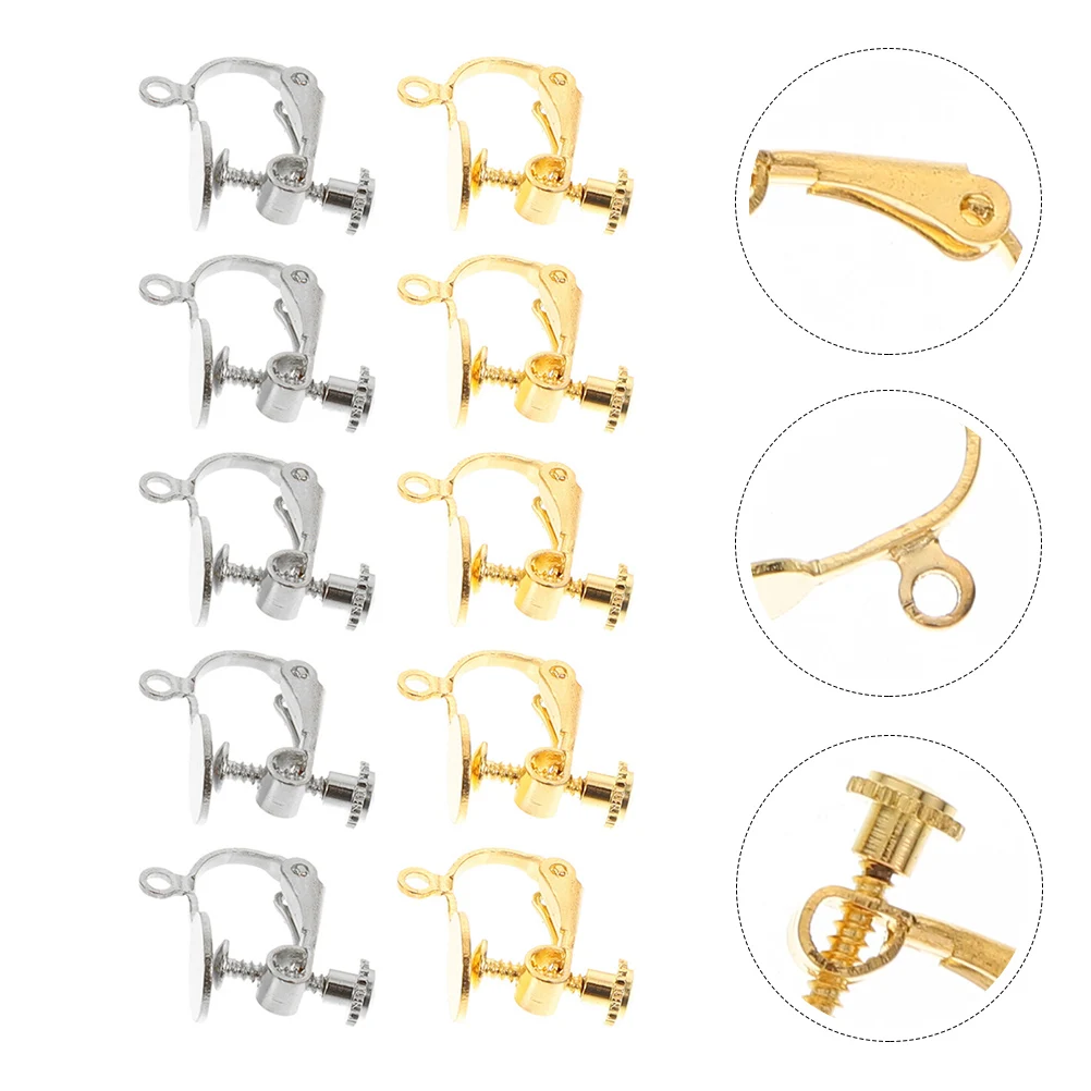 

10pcs Copper Clip On Earring Converters Lightweight DIY Accessories Components Non Rust Deform Easy Use Jewelry Making