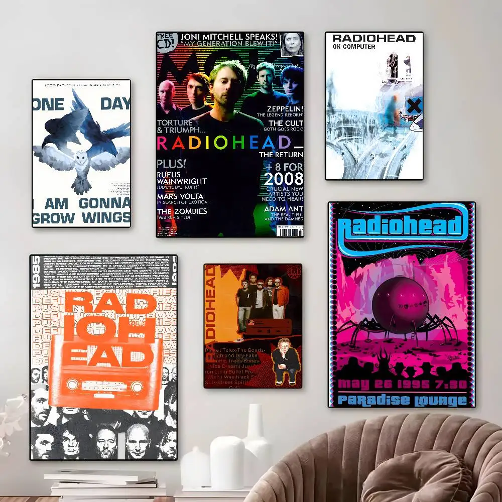Póster de arco iris de banda r-radiohead, lienzo artístico, papel de impresión estético HD, arte de pared para sala de estar, Bar, decoración del hogar de moda