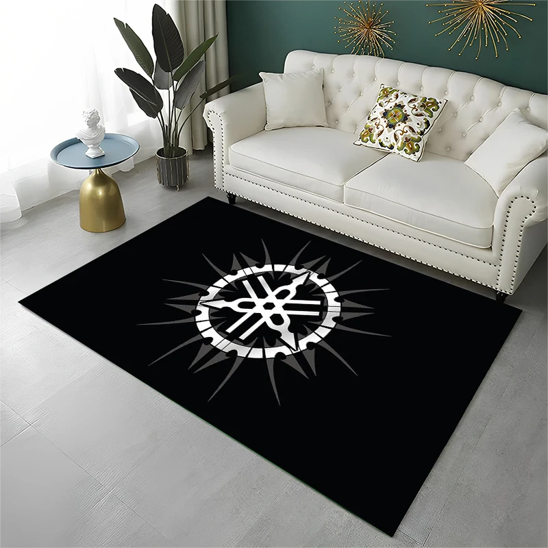 3D Y-Yamaha Racing Moto Sign Carpet Rug for Playroom Bedroom Living Room Sofa Home Decor,kids Game Area Rug Non-slip Floor Mat