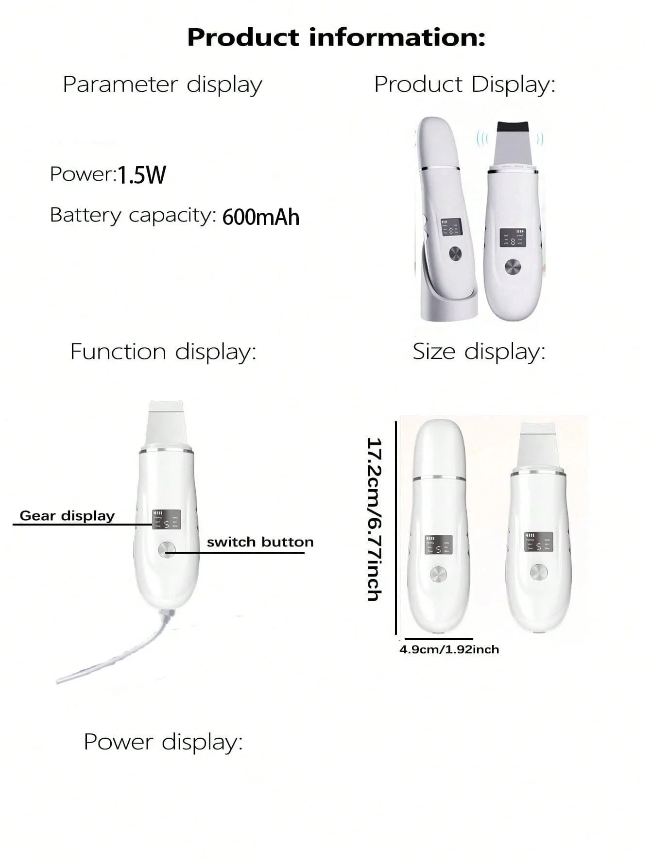 2026 بالموجات فوق الصوتية منظف الوجه تقشير الوجه الجلد الغسيل تنظيف الوجه العميق ملعقة حب الشباب المسام الوجه نظيفة قابلة للشحن #6