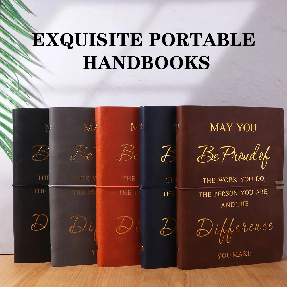 Weekly Planner 80 Sheets A5 English Notepad English Soft PU Leather Cover Handbook Horizontal Line Wear-resistant Diary Gifts