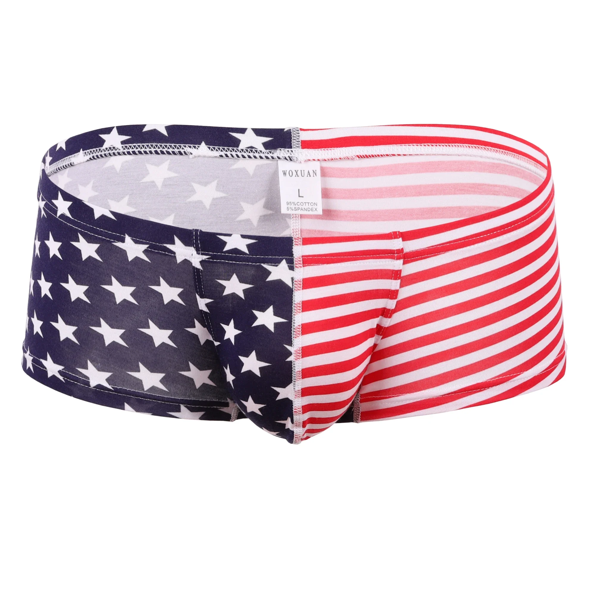 

Sexy Men's Boxers Shorts USA Flag Printed Trunks Low Waist Underpants U Convex Pouch Briefs Gay Panties Jockstrap Soft Underwear