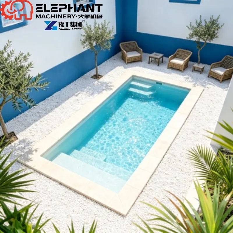 Square In-ground Swimming Pool Kit For Sale, Ground Pool Equipped With Fountain And Waterfall Feature