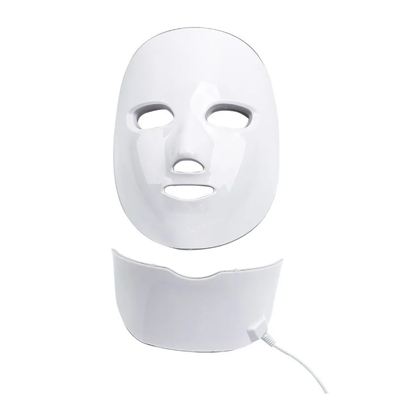Rechargeable colorful photon rejuvenation mask instrument facial spectrum mask household LED neck mask beauty instrument