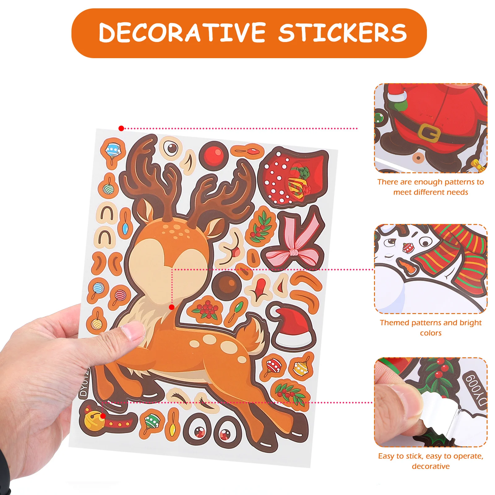

12 Pcs DIY Expression Stickers Christmas Decor Wall Decorations Merry Decorative Removable Tree Xmas Child