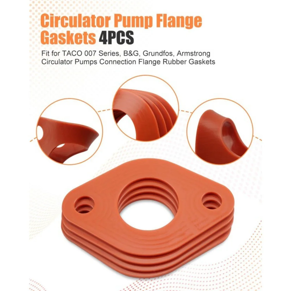 

4/8/10 шт. фланцевые прокладки циркуляционного насоса для TACO серии 007, для B & G, Grundfos, для насосов Armstrong, силиконовая прокладка