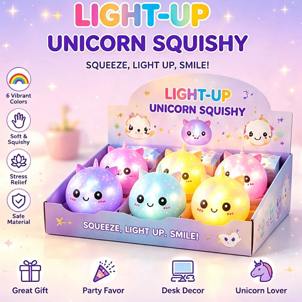 Jumbo Glow in Dark Unicorn Bao Bun Squishy Fake Food Glitter Jelly Bead Squeeze Prop Aesthetic Night Party Favor Novelty Present