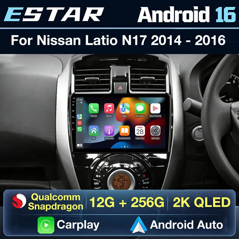 Wireless Carplay Android 16 For Nissan Latio N17 2014 - 2016 RHD Car Radio DSP Octa Core Navigation Audio RDS 360 Camera DTS GPS