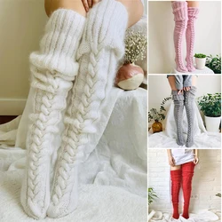 Women's Knitted Thigh High Stockings Over the Knee Long Socks Elastic Knee High Legs Tights for Winter Fall XR-Hot