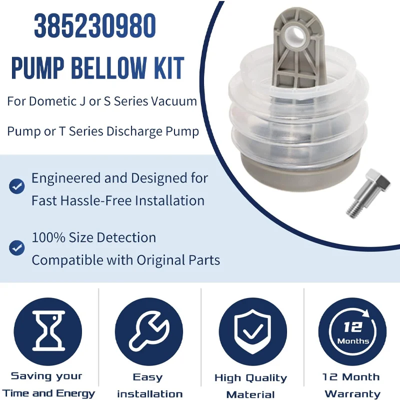 385230980 Pump Bellow Kit Replace Including Bushing and Bolt,For Domatic/Sealand, and VG series Vacuum Discharge Pump Kit