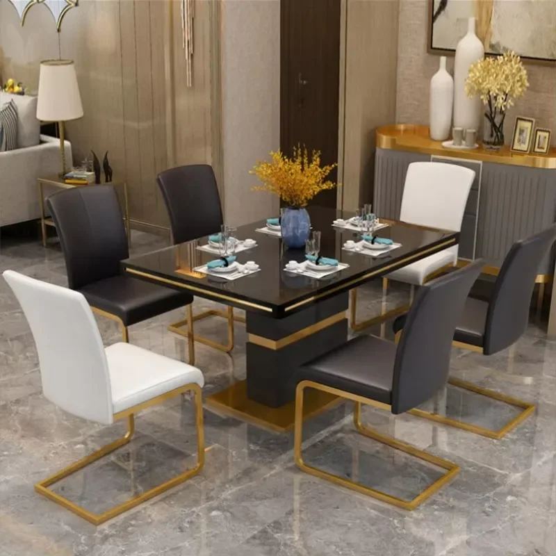 

luxury modern dining room set furniture table 6 seater marble top s