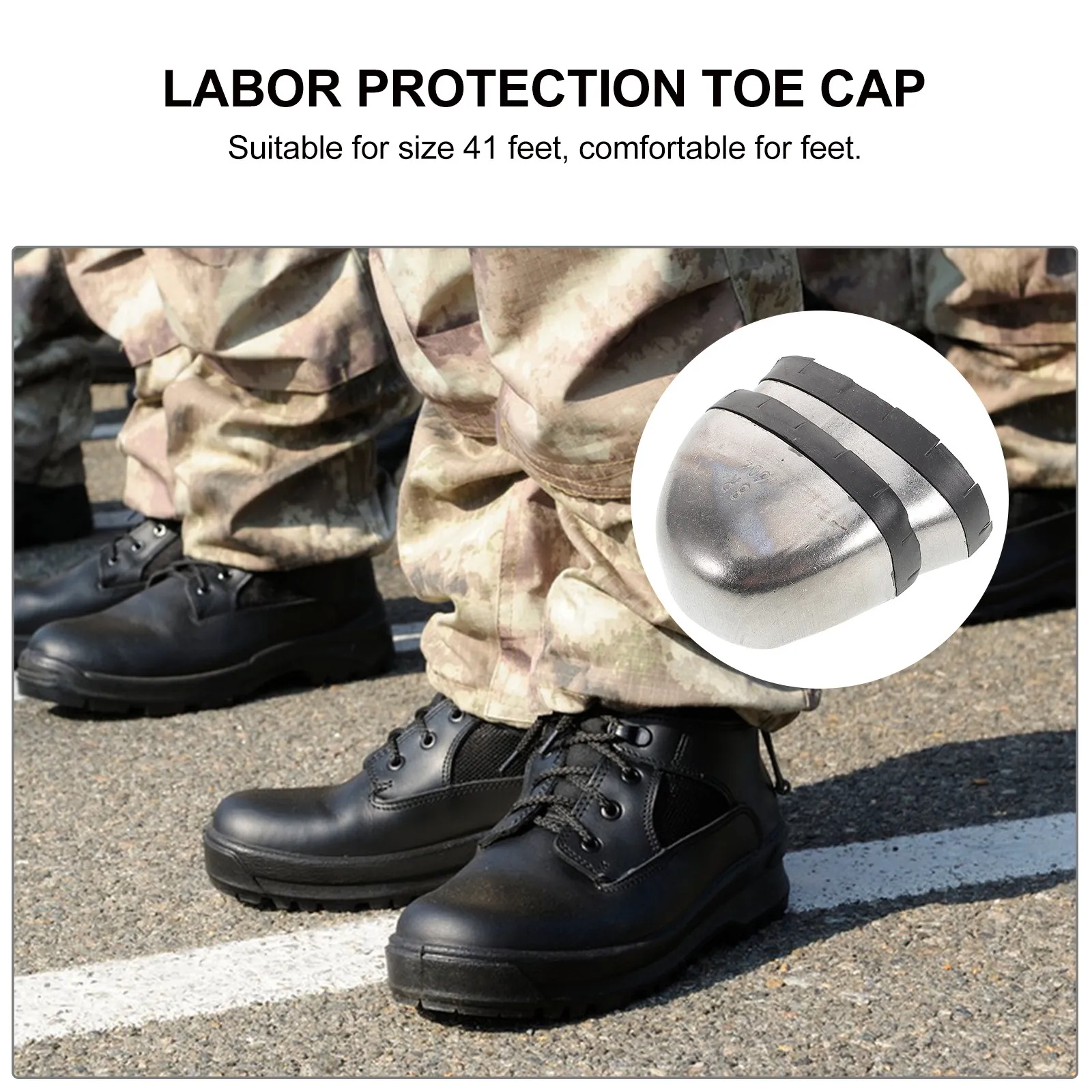 

Toe Cap for Work Boots Steel Shoe Covers Foot Headgear Safety Footwear Guard universal Shoe Protector workers Inserts Boots Caps