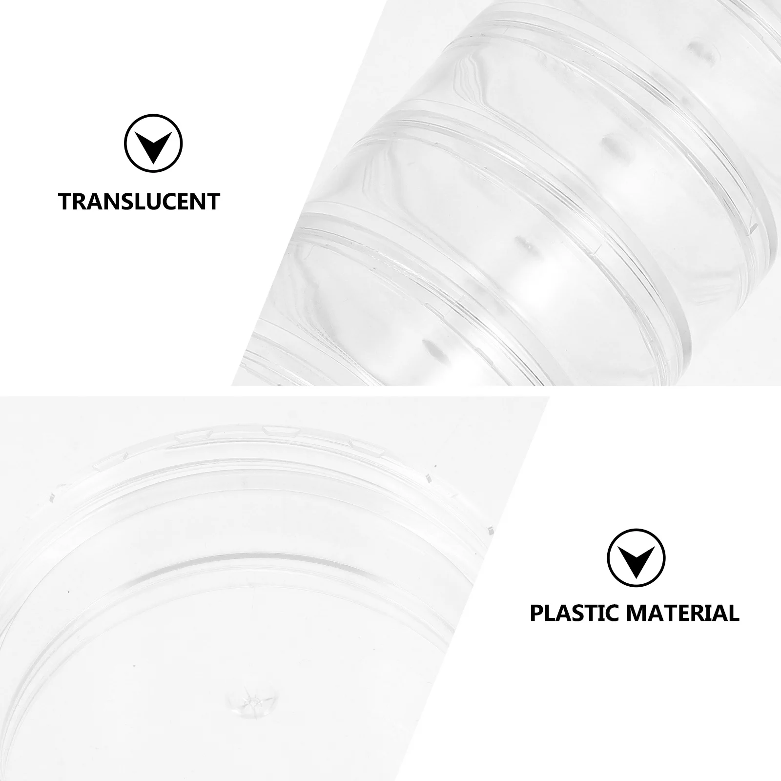 

2 set Transparent Round Bead Organizer -Piece Jewelry Storage Case For Earrings Necklace Display Collection Desktop