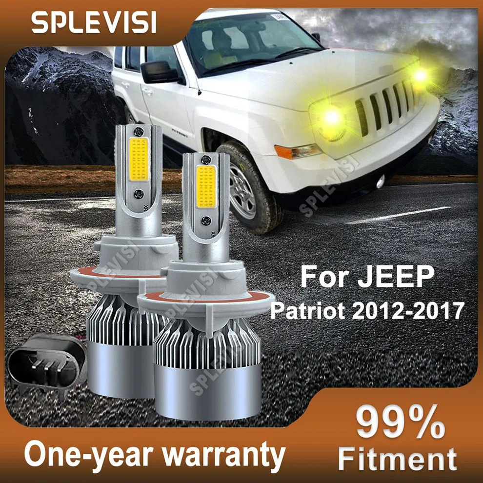 

2Pcs 2024 H13 9008 Headlight Bulbs High and Low Beam 3000K For Jeep Compass 2007-2009 Patriot 2012-2017 led lights for car