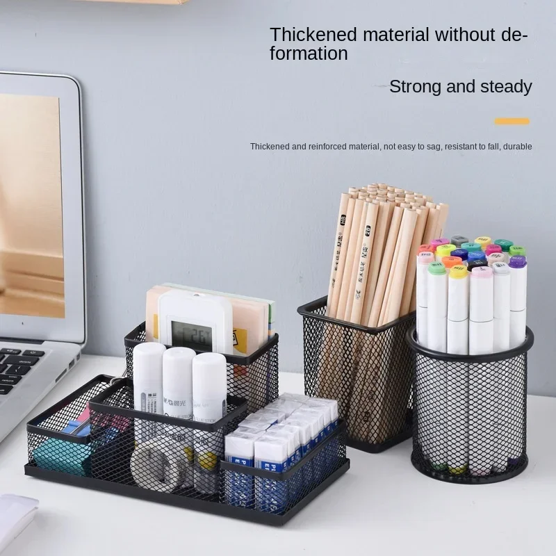 Metal Organizer Mesh Desk Organizer Table 3 Cell Jewelry Storage Box Drawer Pencil Pen Holder for Neatening Tools