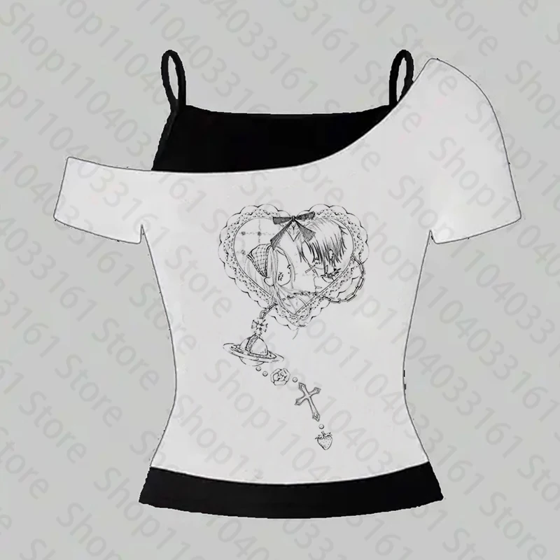 Cropped Summer Nana Anime Kawaii Cartoon Graphic T Shirts Women Harajuku Aesthetic Corp Top Casual T-shirts Fashion Y2k T-shirt - view 3