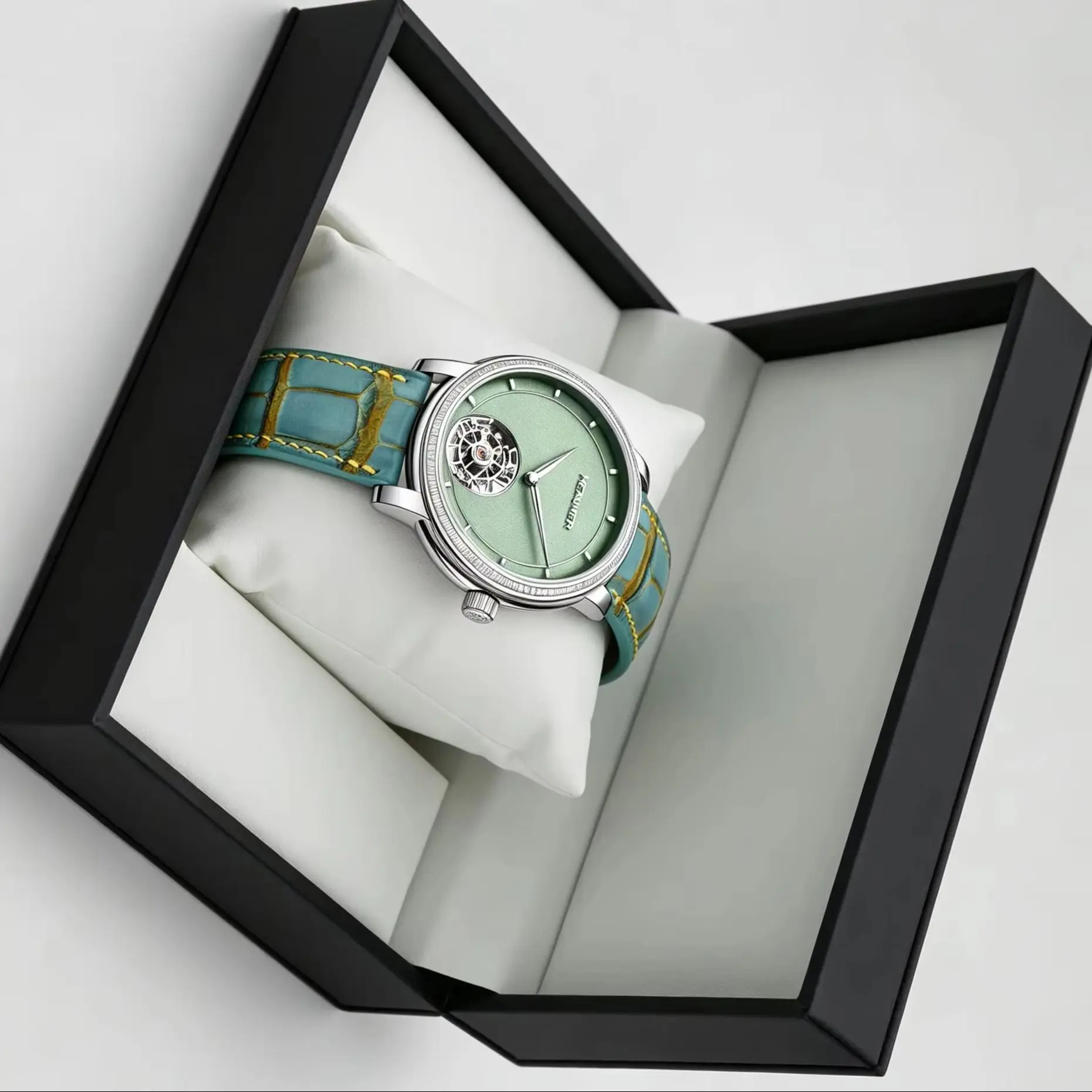 1989 Tourbillon Mechanical Wrist Watch Limited Edition Hand-polished Bezel Diamond-set Business Watch