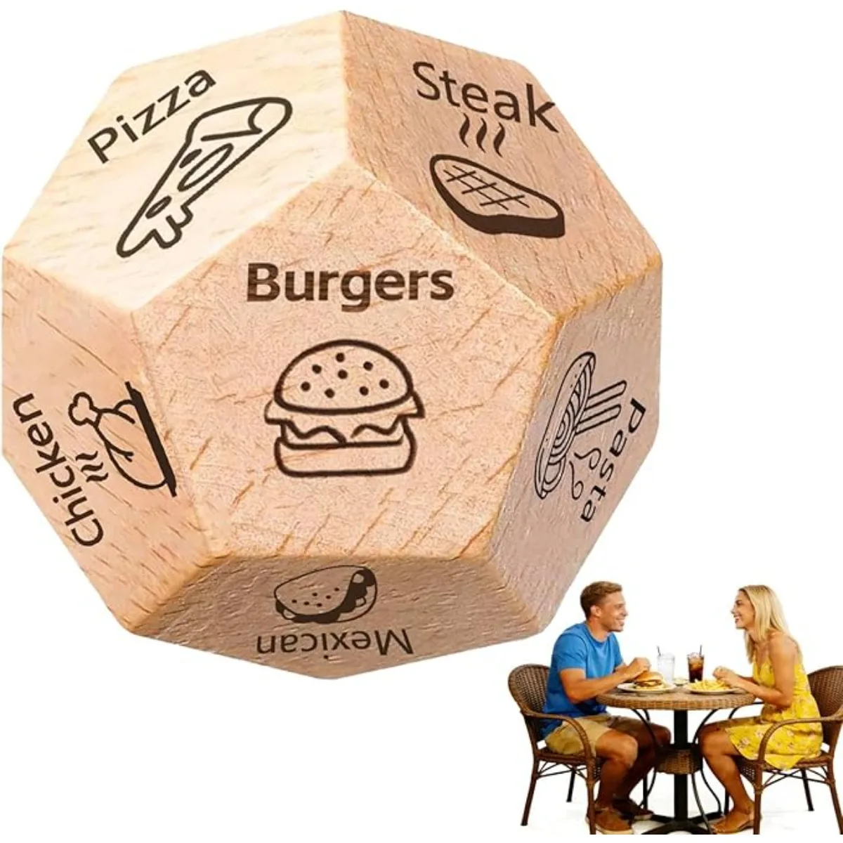 

Кости для решения пиццы, 1-й креативный деревянный игровой реквизит, забавный игровой реквизит для пары, реквизит для вечеринок, подарок на день рождения