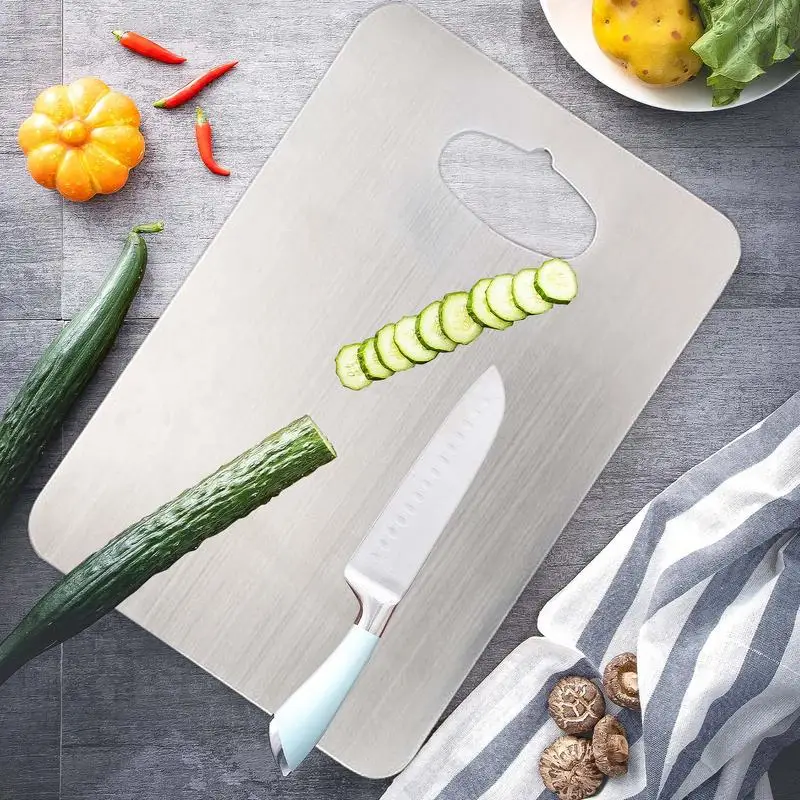 Countertop Cutting Board Reversible Stainless Steel Chopping Board Multifunctional Chopping Board For Preparing Fish Meat