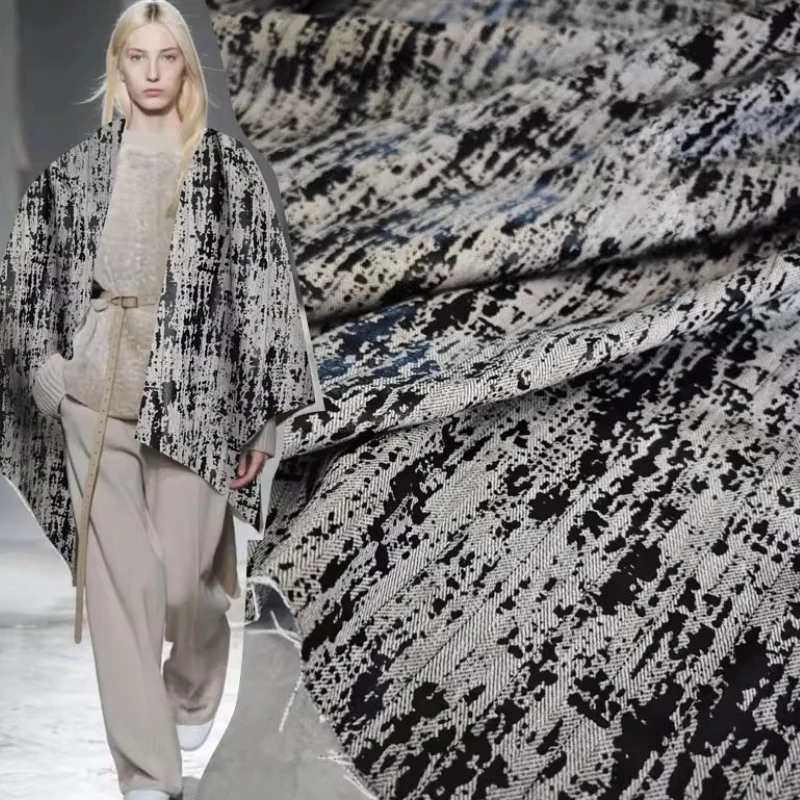 

Gray Mottled Coating Irregular Vintage Pinstripe Suit Coat Pants Designer Fabric Handmade Sewing Home Decoration Crafts Material