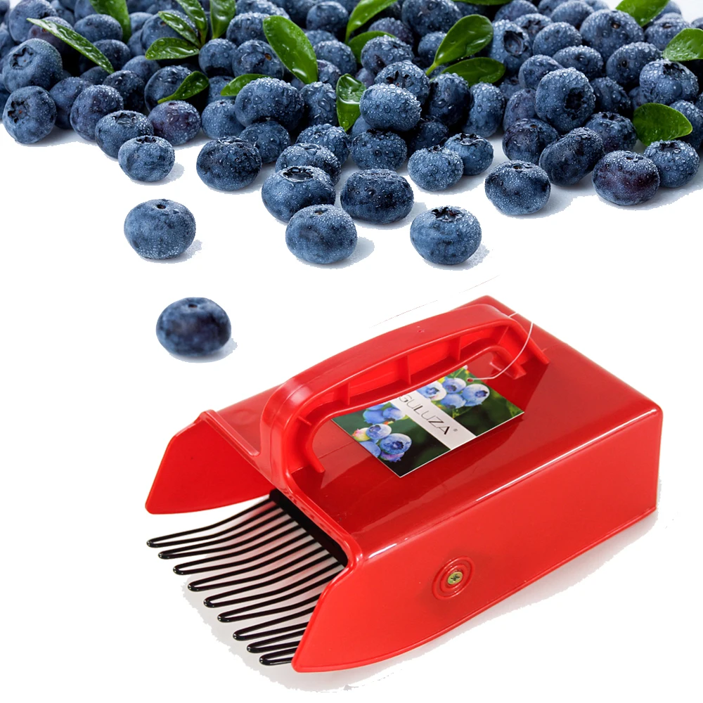 GUGULUZA Portable Berry Picker Plastic Blueberry Picker Scoop Berry Pickers with Metal Comb Rakes Ergonomic Berry Pick Tools