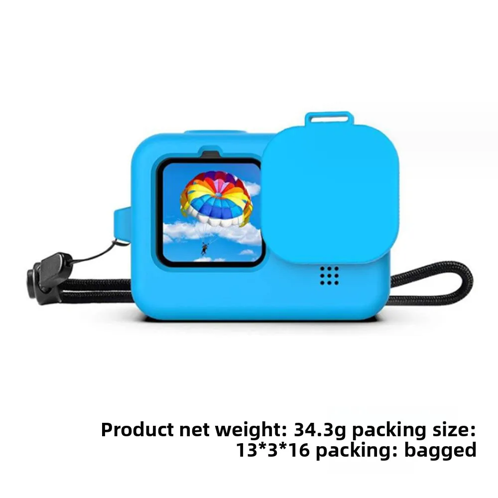 Silicone Case for GoPro Hero12 11 10 Black Tempered Glass Screen Protector Protective Film Lens Cap Cover for GoPro9 Accessories